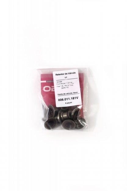 (pacote 08 peças) Retentor de Válvula Ford Rocan 1.0/1.6 - Fiat 1.6/1.8 16v E.Torq (após 10) - Jago (viton)