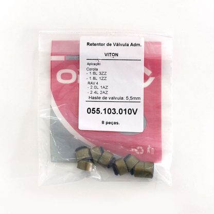 (pacote 08 peças) Retentor de Válvula Toyota Corolla 1.6/1.8 - RAV4 2.0/2.4 - Jago