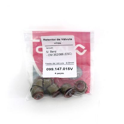 (pacote 06 peças) Retentor de Válvula M. Benz OM 352/366 (esc)