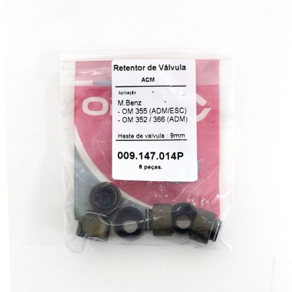 (pacote 06 peças) Retentor de Válvula M.Benz OM 355 (ADM/ESC) / OM 352/366 (ADM)