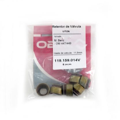 (pacote 06 peças) Retentor de Válvula M. Benz OM 447/449