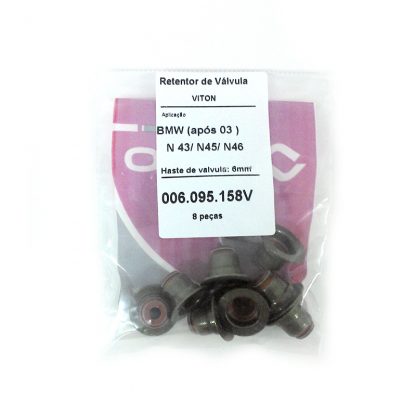 (pacote 08 peças) Retentor de Válvula BMW (após 03) Motor N43/N45/N46 - Jago