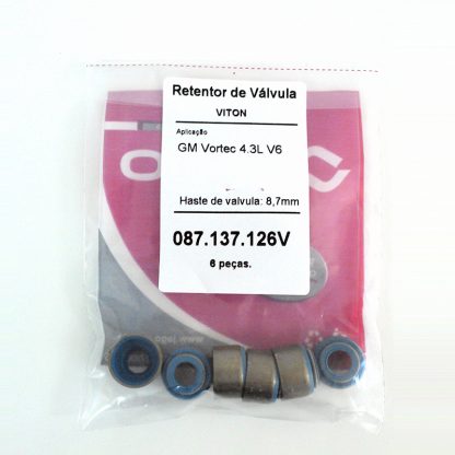 (pacote 06 peças)  Retentor de Válvula GM Vortec 4.3L V6 - Jago
