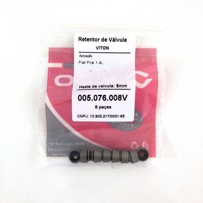 (pacote 08 peças) Retentor de Válvula Fiat Fire 1.4 8V (5mm) - Jago (Viton)