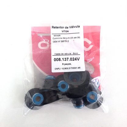 (pacote 08 peças) Retentor de Válvula Cummins  Série B (05 à 08) OEM 3957912 - Jago