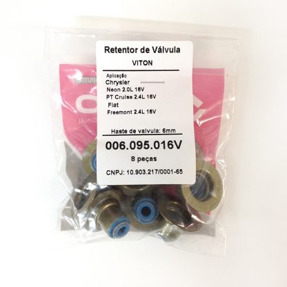 (pacote 08 peças) Retentor de Válvula Chrysler Neon 2.0L 16V e PT Cruiser 2.4L 16V - Jago
