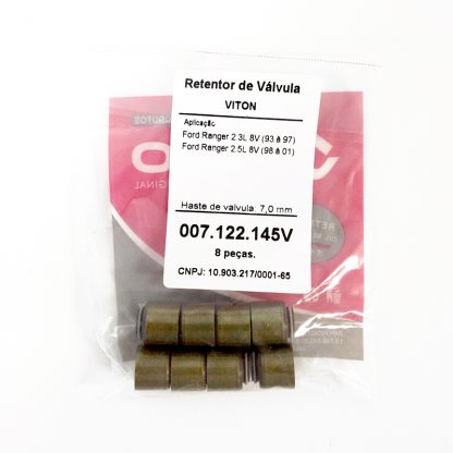 (pacote 08 peças) Retentor de Válvula Ford Ranger 2.3L 8V (93 á 97) e 2.5L 8V (98 á 01) - Jago