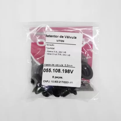 (pacote 08 peças) Retentor de Válvula Hyundai Azera 3.3L 24V V6 - Vera Cruz 3.8L 24V V6 Mitsubishi 2.0L 16v 4B11 - ASX / Lancer/ Outlander - Jago
