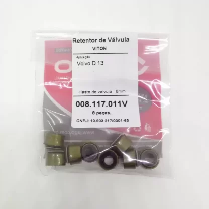 (pacote 08 peças) Retentor de Válvula Volvo D13 - Jago
