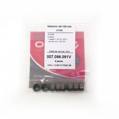 (pacote 08 peças) Retentor de Válvula M.Benz Classe A 1.6/1.9L (ESC) - Sprinter 2.2L 16V CDI - Jago
