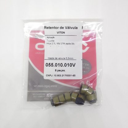 (pacote 08 peças) Retentor de Válvula Toyota Hilux 2.7L 16V 2TR (após 09) - Jago