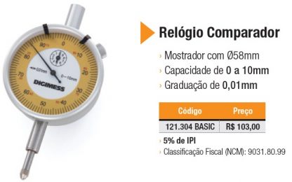 Relógio Comparador BASIC 10x0,01mm - DIGIMESS - Image 2