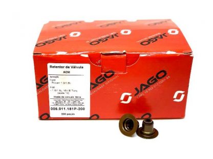 (cx 200 pç) Retentor de Válvula Ford Rocan 1.0/1.6 - Fiat 1.6/1.8 16v E.Torq (após 10) - Jago (poliacrílico)