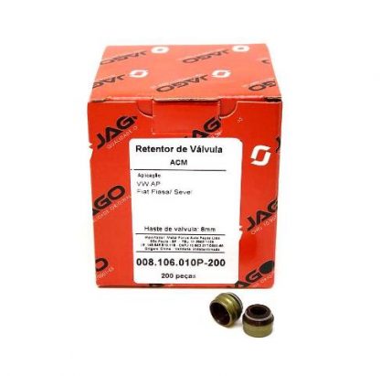 (cx 200 pç) Retentor de Válvula VW AP - Fiat Fiasa / Sevel (8mm) - Jago