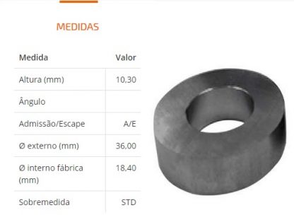 Sede de Válvula - Brocado Reto de Aço 36,0x18,4x10,3 - Riosulense