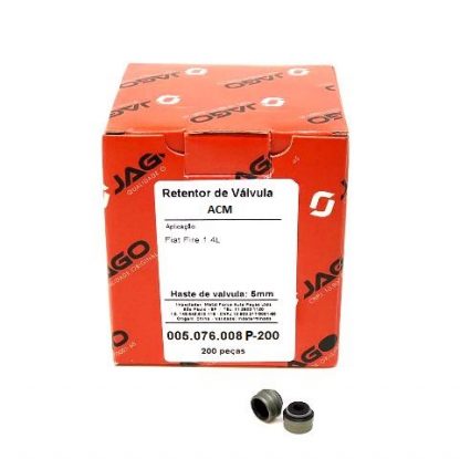 (cx 200 pç) Retentor de Válvula Fiat Fire 1.4 8V (5mm) - Jago (P)